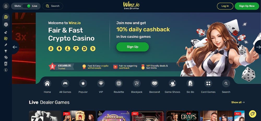 Winz.io Fair Crypto Casino